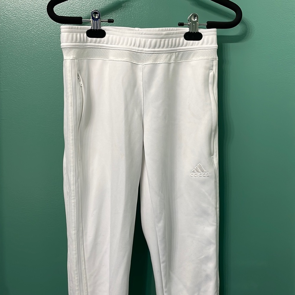 USED Adidas women’s white track pants.